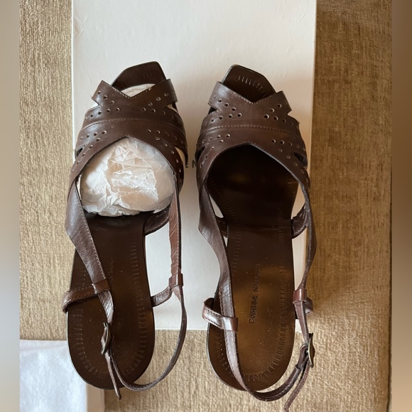 Size 37.5 Costume National brown wood sole heels - Picture 5 of 5